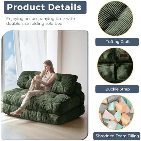 MAXYOYO Folding Sofa Bed, Convertible Chair Bed with Pillow - Image 5