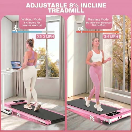 ANCHEER Walking Pads, 2 in 1 Under Desk Treadmill 2.5HP Compact Running Machine with Remote Control, 300lbs Weight Capacity for Home/Gym/Office,Ultra-Quiet, Installation-Free - Image 4