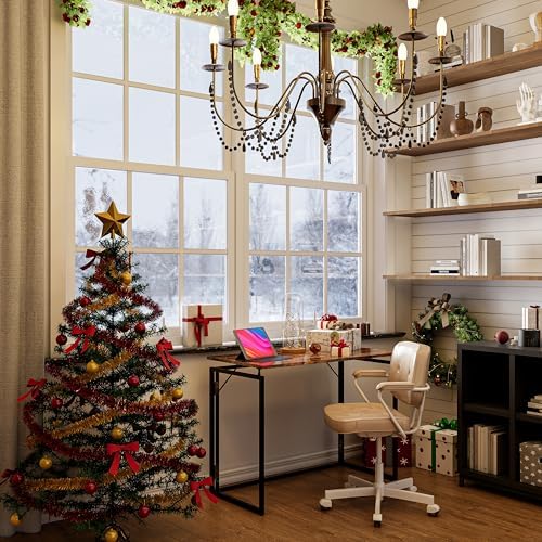 alawooder 39.4" Folding Desk: No Assembly, Wood Top for Small Spaces - Image 2