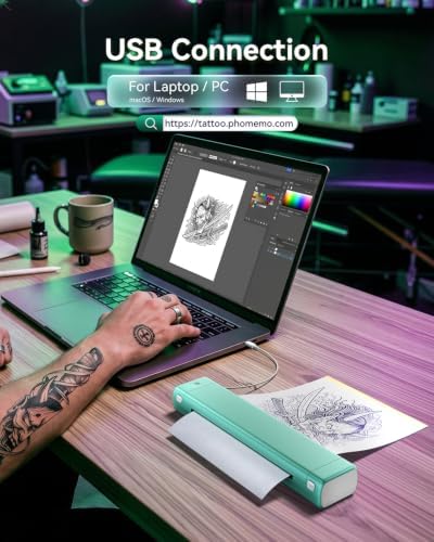 Phomemo M08F Tattoo Stencil Printer, Bluetooth, Wireless, Thermal, Portable - Image 5