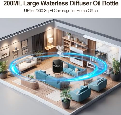 Waterless Essential Oil Diffuser Machine Plug-in/Batteries 2000Sq Ft-Black - Image 4