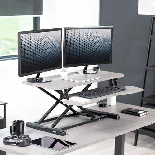 VIVO Dark Gray 36 in Standing Desk Converter, DESK-V036KG - Image 2
