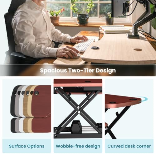 VERSADESK PowerPro 48 Inch Electric Standing Desk Converter – Push-Button Height Adjustable Sit to Stand Desk Riser for Multiple Monitors – Motorized Desktop Workstation with Wide Keyboard Tray - Image 4