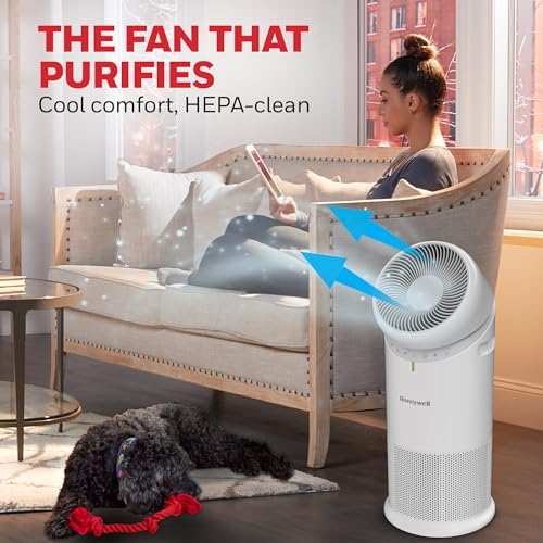 Honeywell Allergen Plus 3-in-1 HEPA Fan Air Purifier, Circulator, White - Image 4