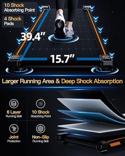 FINEHORSE Walking Pad with 13% Auto Incline, Under Desk Treadmill for Home - Image 6