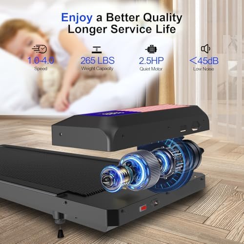 Under Desk Treadmill,Walking Pad with 5% Incline，Treadmills for Home & Office, 2.5HP Portable Treadmill with Remote Control and LED Display - Image 3