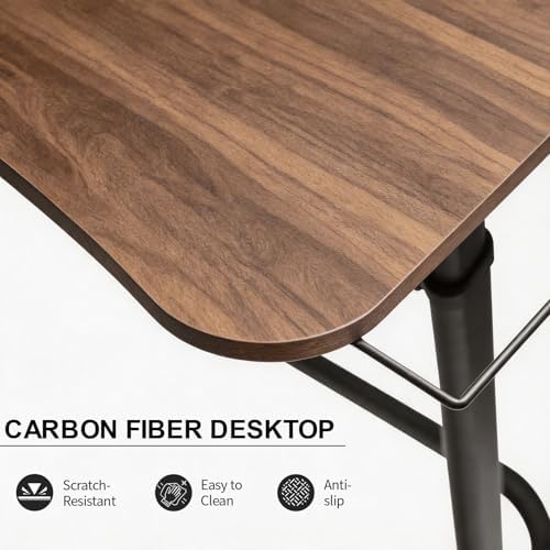 Stepwaver Treadmill Desk, Small Standing Desk for Walking Pad, 30-47 Inch Adjustable Height Walking Pad Stand for Treadmill, Portable Standing Table for Bike - Brown - Image 6