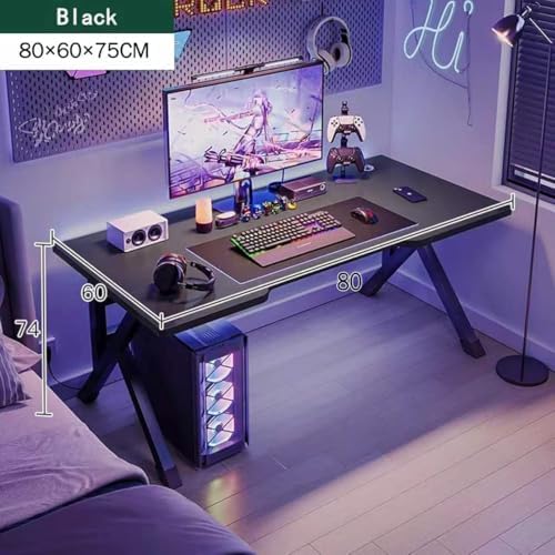 Large Gaming Desk, K-Shaped PC Gaming Table for Home Office, Ergonomic Computer Desk, Space-Saving, Easy Assembly (Black 32 Inch) - Image 4