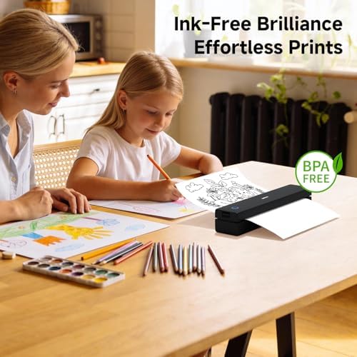 HPRT Portable Printer Wireless for Travel, Inkless Thermal Printer Dark - Image 5