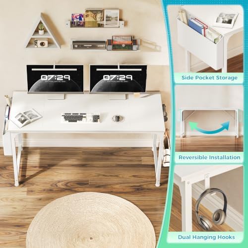 PRAISUN 55'' Computer Desk with Fabric Storage Bag - Image 4