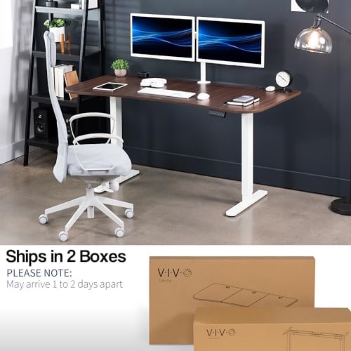 VIVO Dark Walnut 60 x 24 in Standing Desk, DESK-KIT-E2W1D - Image 5
