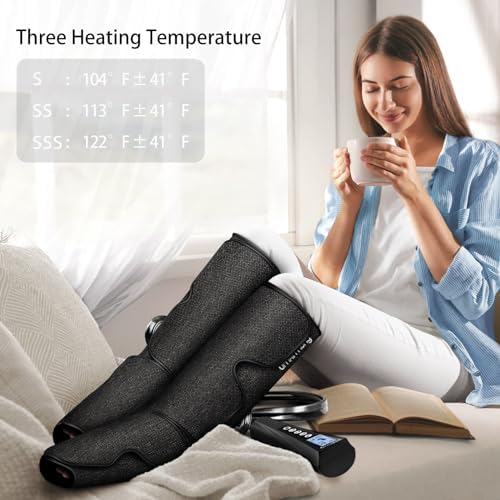 UMARMUNG Christmas Air Compression Leg Massager with Heat Gifts for Women, Men, Mom, Dad, Wife, Husband, Her, Him, Calf Foot Massage boots Gifts for Birthday, Mothers Day, Fathers Day, Valentine's Day - Image 6