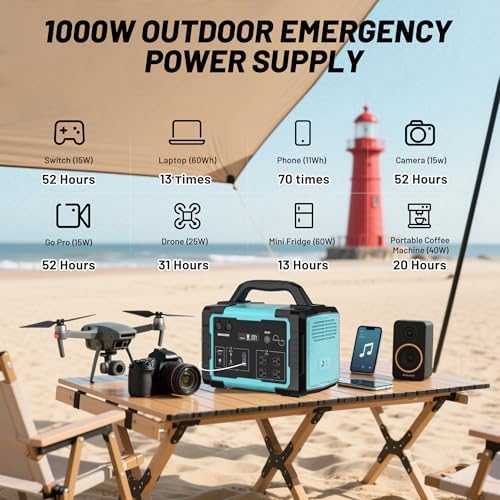 1000W Portable Power Station 1024Wh LiFePO4 for Outdoor & Home - Image 6