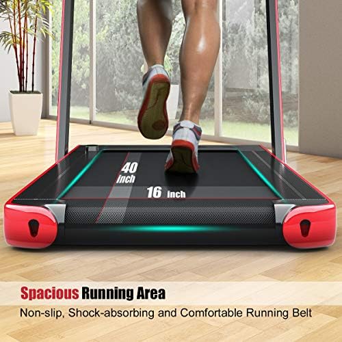 GYMAX Walking Pad, 2.25HP Dual Display Foldable Treadmill for Home with Remote/Smart App Control, Portable Compact Treadmill for Office Under Desk, Folding Running Machine for Small Spaces - Image 3
