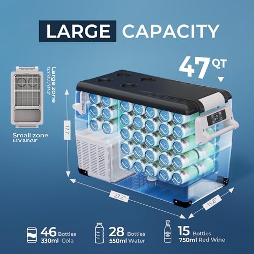 EUHOMY 47QT 12 Volt Refrigerator, -4℉~68℉ Portable Fridge for Car - Image 6