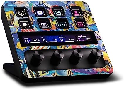 MightySkins Carbon Fiber Skin Compatible with Elgato Stream Deck + - Tropical Fish | Protective, Durable Textured Carbon Fiber Finish | Easy to Apply, Remove, and Change Styles | Made in The USA by MIGHTY+SKINS