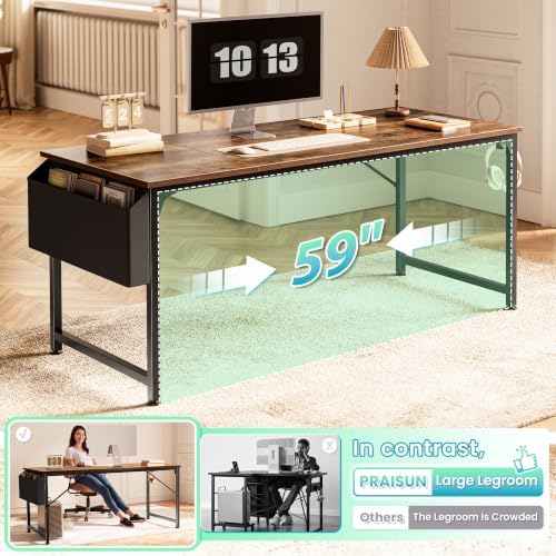 PRAISUN 63'' Computer Desk with Fabric Storage Bag - Image 5