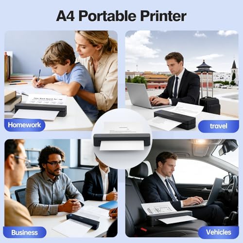 iDPRT Portable Thermal Printer Wireless for Travel, Printers for Home Use, Come with Carry Case& 10 Sheets Thermal Paper, Support 8.5x11 US Letter&A4 Thermal Paper, Compatible with Phone Laptop - Image 3
