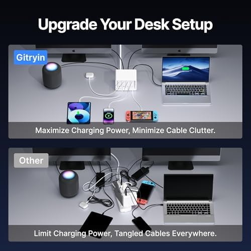 Gitryin 12-in-1 Desktop Charging Station, 160W USB Retractable GaN Charger - Image 3