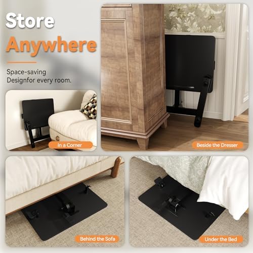 Monomi 25“ Mobile Folding Desk,Pneumatic Sit-Stand Table,No Assembly,Black - Image 5