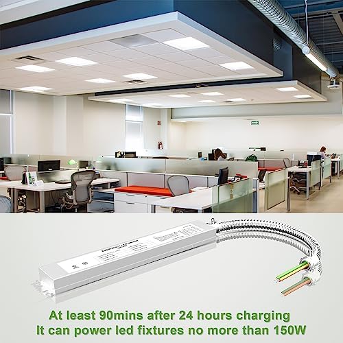 LED Emergency Backup Driver 20W, 120V-347VAC, Rechargeable UL Approved Backup Battery, Over 90mins Emergency Time, for LED troffer, Panel and Tubes White - Image 2