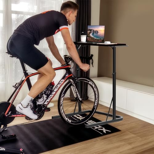 Adjustable Treadmill Walking Pad Desk, for Bike/Cycling Trainer, Workstation Standing Desk, Trainer Stand Table for Indoor, Treadmill Attachment-Exercise While Working or Watching TV, Black - Image 5