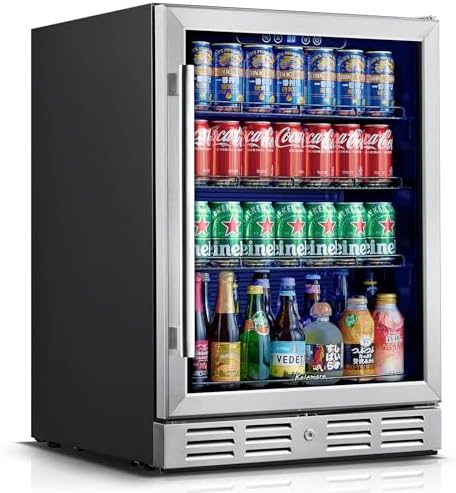 Kalamera 24 inch Beverage Refrigerator - 154 Cans Capacity Beverage Cooler- Fit Perfectly into 24" Space Built in Counter or Freestanding - for Soda, Water, Beer or Wine - For Kitchen, Bar or Office by Kalamera