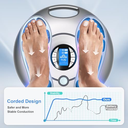 Foot Massager for Neuropathy, EMS TENS Foot Stimulator for Circulation and Pain Relief, TENS Unit Muscle Stimulator with 4 Electrode Pads, FSA Eligible Items Only List HSA, Fits Up to 11" - Image 3