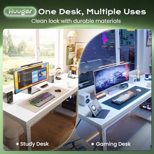 Huuger 55'' x 19.7'' Computer Desk with Power Outlets, 0.95'' Thick Desktop - Image 3