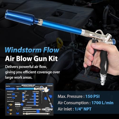 FIRSTINFO A18569KUS 22-Piece Windstorm (2X Flow) Air Blow Gun Kit - Image 2