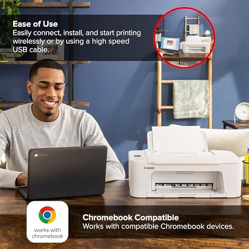Canon PIXMA TS3720 Wireless All-in-One Printer for Basic Home Printing, White - Image 3