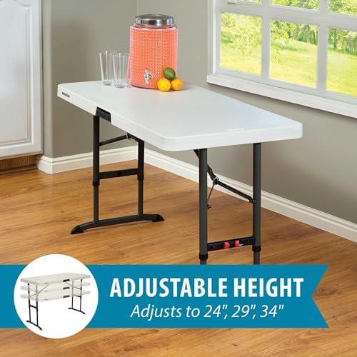 LIFETIME 80387 4-Foot Commercial Adjustable Folding Table, Almond - Image 4