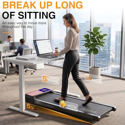 2.5HP Walking Mat with Incline pad,Under Desk Treadmill, Walking Running Pad with Remote,3 in 1 Low Noise Small Mini Portable Treadmill with Led Screen,Compact Treadmills for Home Office - Image 4