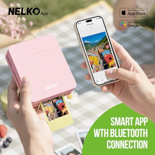 Nelko PP01 Photo Printer, 2x3 Portable Photo Printer, Mini Printer, Pink - Image 2