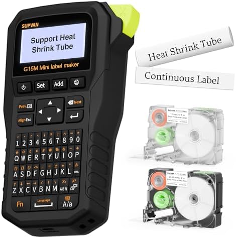 SUPVAN G15M Mini Portable Label Maker Machine with Heat Shrink Tube by SUPVAN