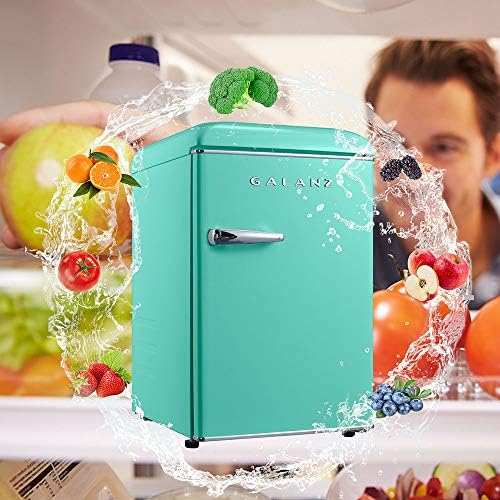 Galanz GLR25MGNR10 Retro Compact Refrigerator, Mini Fridge with Single Doors, Adjustable Mechanical Thermostat with Chiller, Green, 2.5 Cu Ft - Image 4