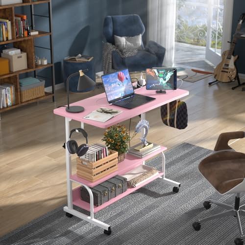 Armocity 32" Rolling Standing Desk with Charging Station for Couch Bed - Image 2