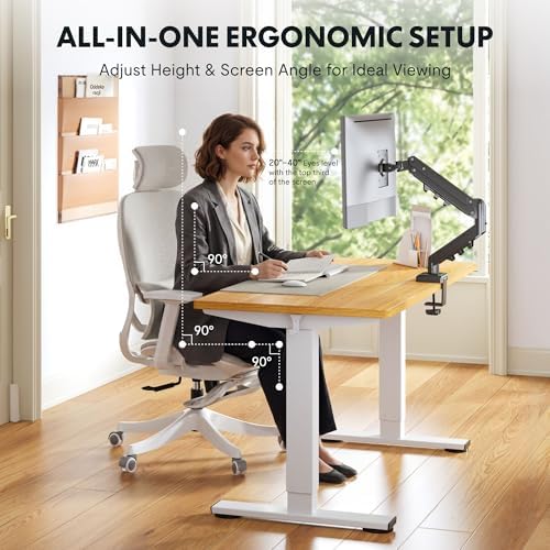 FLEXISPOT EN2 55"x28" Standing Desk Bundle with Monitor Mount, Maple - Image 2