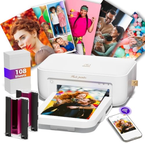 HPRT Photo Printer 4x6 with 108 Sheet Photo Paper& 2 Ribbon by HPRT