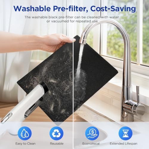 MOOKA Air Purifier for Home Bedroom Large Room 2200 Ft², HEPA Filter, Black - Image 4