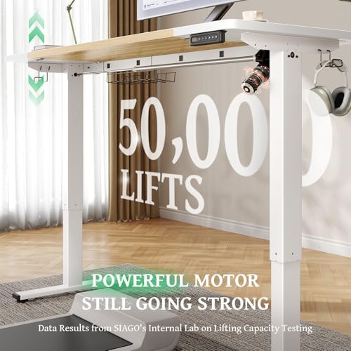 SIAGO 55 x 24 Inch Electric Standing Desk, 0.8 Inch Thick Tabletop - Image 4