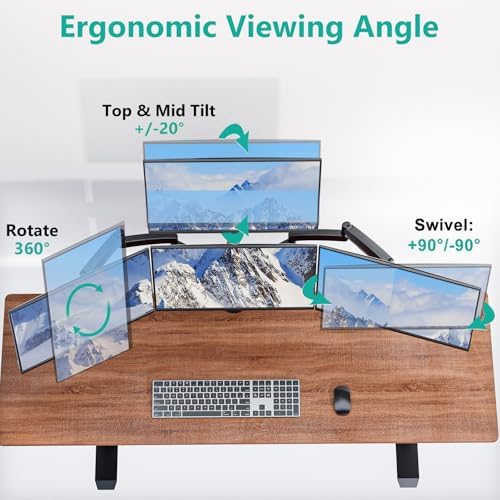 WALI Stacked 4 Monitor Mount for 13-27 inch Screens, 19.8 lbs per Arm - Image 3