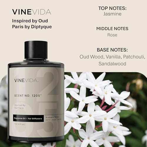VINEVIDA [16 Fl Oz] Scent NO. 1205 Fragrance Oil for Cold Air Diffusers, Aromatic Notes of Dark Musk Oud Wood, Essential Oils for Diffuser Oil Refill & Air Freshener Room Spray - Image 2