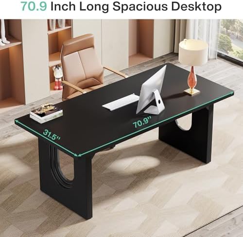 Tribesigns Modern Executive Desk, 70.9" Large Office Computer Desk, Conference Table Meeting Room Table, Simple Workstation Business Furniture for Home Office - Image 6