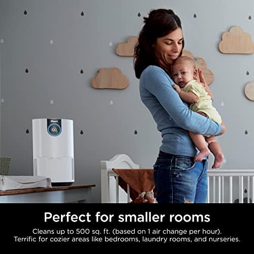 Shark Air Purifiers For Home Pets, 2 Pack, Allergies, Pet Hair, HEPA Air Filter, 500 Sq Ft, Small Room, Bedroom, Odor Eliminator Clean Sense, Captures 99.98% of Particles, Pet Dander, Fur, HP102PK2 (Renewed) - Image 3