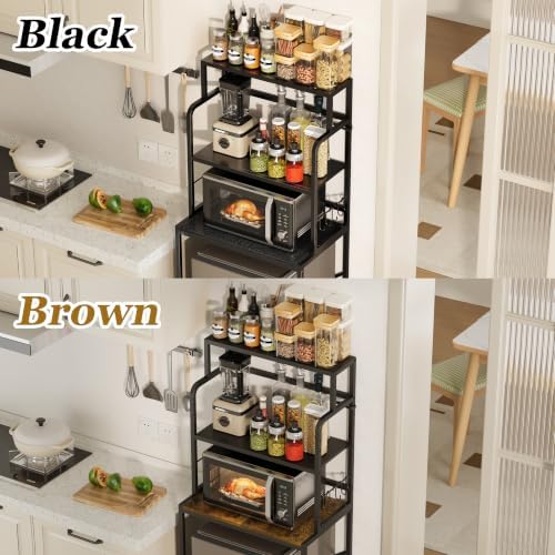 3 Tier Mini Fridge Stand Shelf with Storage for Kitchen and Dorm（Black) - Image 5