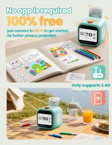 AI Voice Sticker Maker for Kids, Touchscreen Inkless Thermal for DIY Fun - Image 4