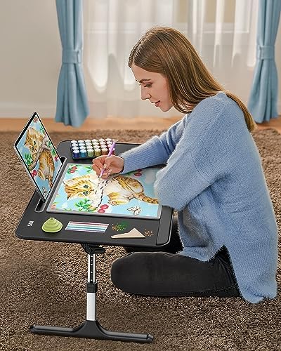 SAIJI Lap Desk for Bed, X-Large Foldable Laptop Table with Book Stand - Image 2