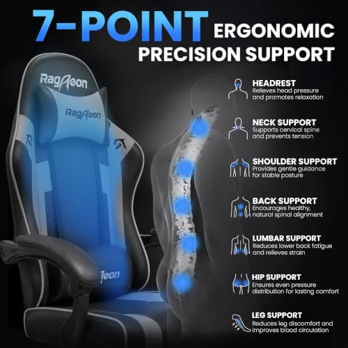 Gaming Chair for Adults Gamer Game Ergonomic PC Chair, 7-Point Support - Image 6