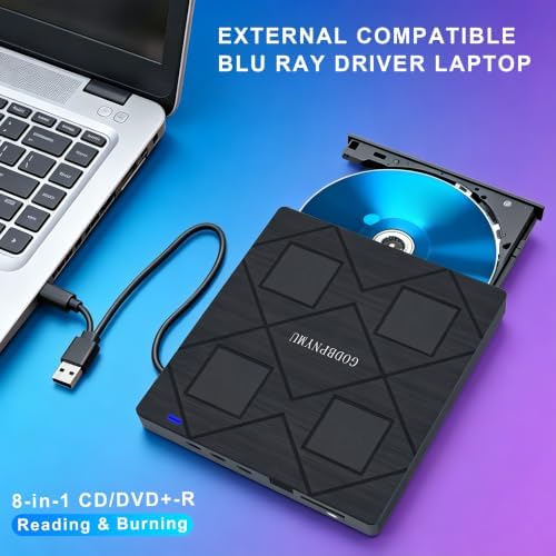8-in-1 External Blu-ray Drive, USB-C Hub & Card Reader for Laptop - Image 7